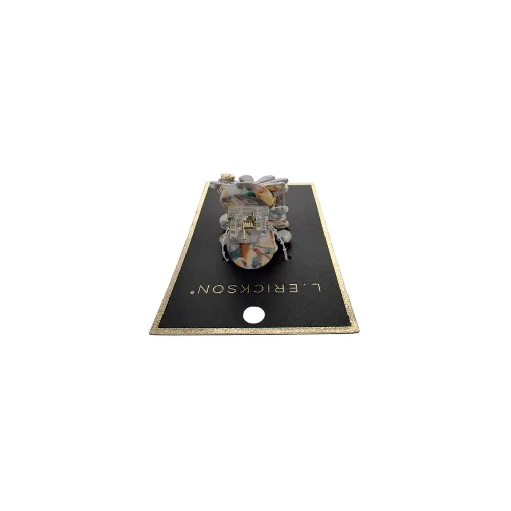 FRANCE LUXE L. ERICKSON Lane Claw Clip in Blue & Tan